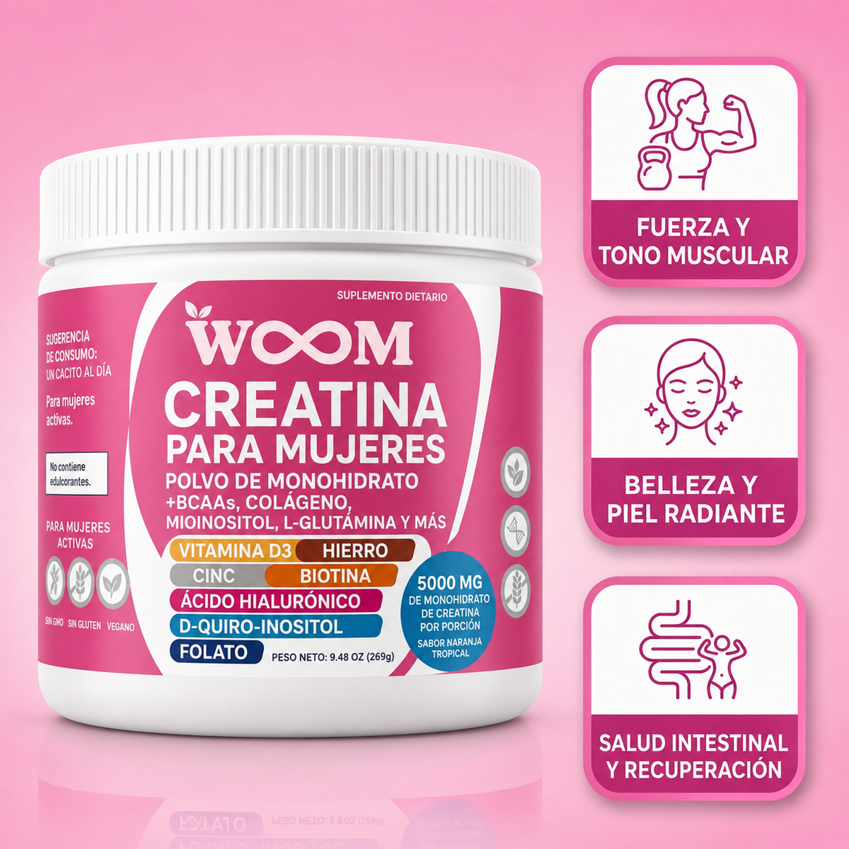 Creatina con colágeno