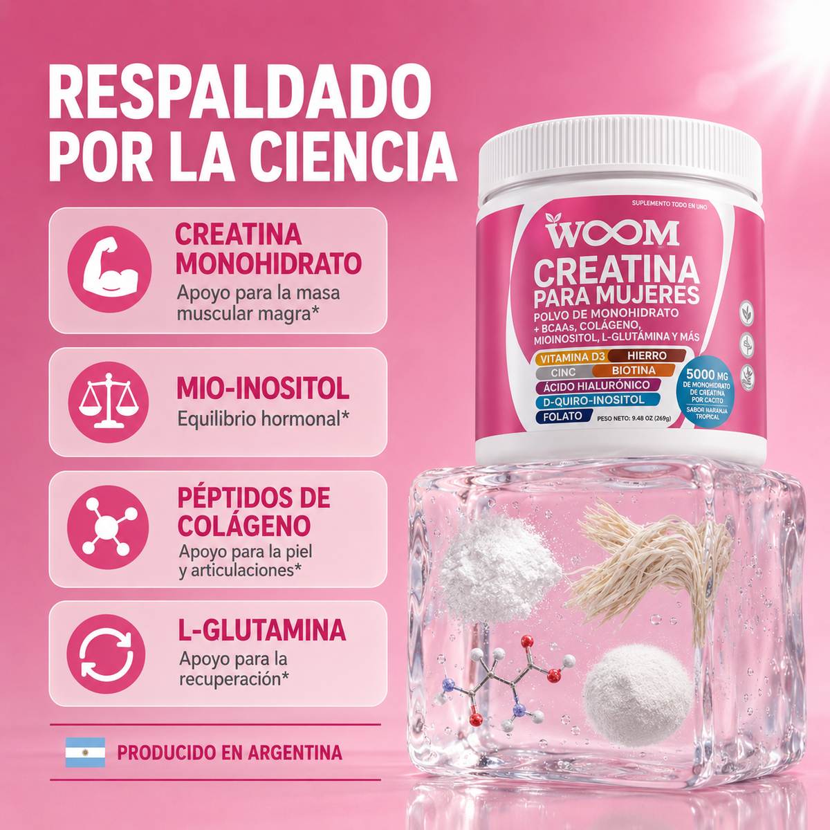 Creatina con colágeno
