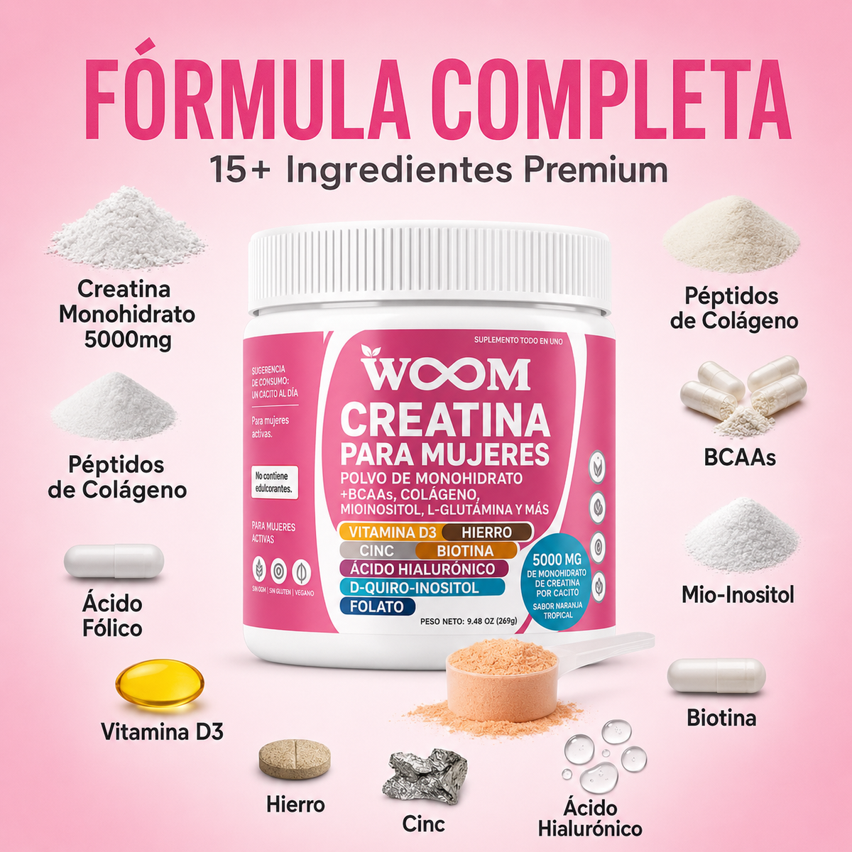 Creatina con colágeno